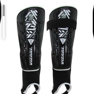 Vizari Kids Black Soccer Shin Guards with Ankle Protection